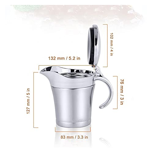 Kitchen Gravy Boat Double Layer Insulated Flavour Sauce Pot Sauce Boat Serving Ball 450 ml Kitchen Flavour Pot 304 Stainless Steel Sauce Bowl