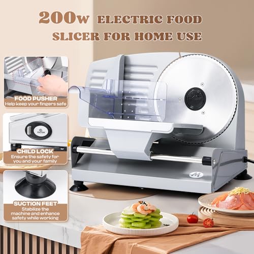 Meat Slicer Electric with 2 Removable Stainless Steel Blades