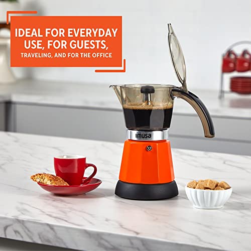 6 or 3 Cup Electric Espresso Maker with Cool (6 Cup / Orange)