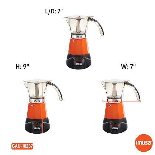 6 or 3 Cup Electric Espresso Maker with Cool (6 Cup / Orange)