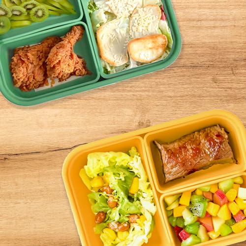 Platinum Silicone Bento Box with 3 Compartments