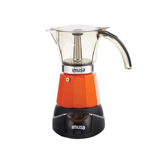 6 or 3 Cup Electric Espresso Maker with Cool (6 Cup / Orange)