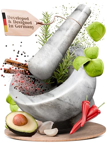 Mortar and Pestle Set (White Marble / 3.5-Cups)