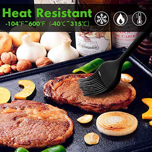 5 pieces Set Basting Brushes Silicone Heat Resistant Pastry Brushes Spread Oil Butter Sauce Marinades for BBQ Grill Barbecue Baking Kitchen Cooking BPA Free Dishwasher Safe