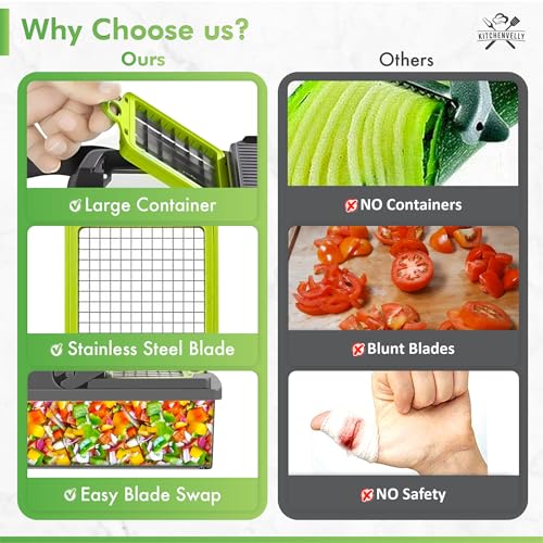 Vegetable Chopper 16 in 1 with Container (Green)