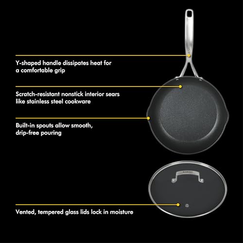 Hard Anodized Titanium Forever Non Stick Technology Durable Pots and Pans Cookware