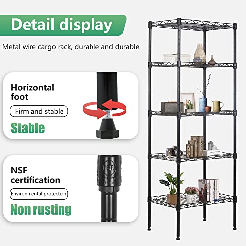Wire Shelving Unit Storage Shelves Metal Shelf with Adjustable Layer Rack Strong Steel for Restaurant Garage Pantry Kitchen
