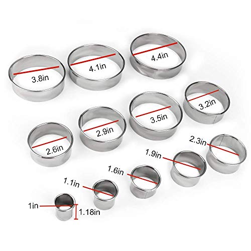 12 Pieces Round Cookie Biscuit Cutter Set