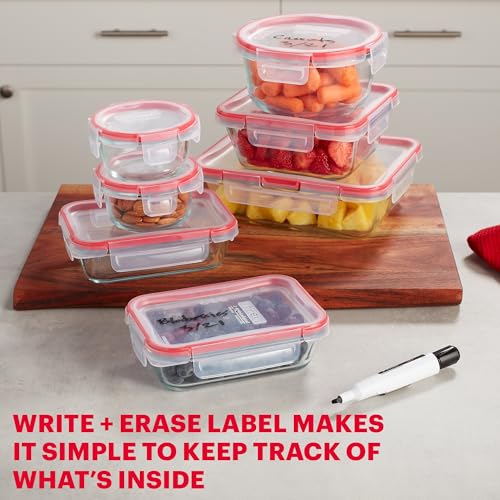 Freshlock (7-Pack) Glass Food Storage Containers Set (1, 2, 4 Cup) (7 Pack)