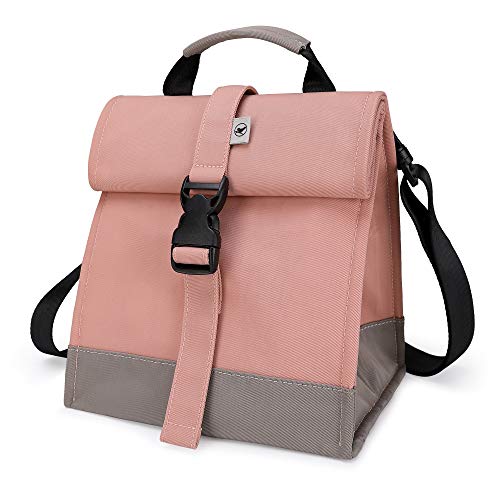 Insulated Lunch Bag Rolltop Lunch Box Tote Bag for Women