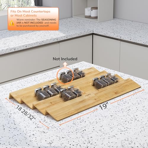 Bamboo Spice Drawer Organizer with Non