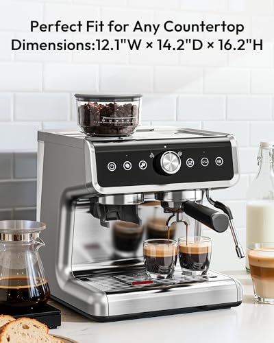 20 Bar Espresso Machine with Grinder and Milk Frother