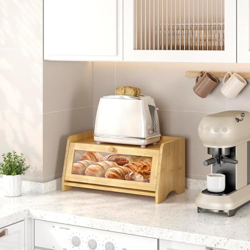 Double Layer Bread Box for Kitchen Countertop