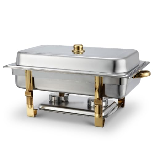 8 qt Silver Malibu Stainless Steel Chafer with Accents (8 Quart (Full Size))