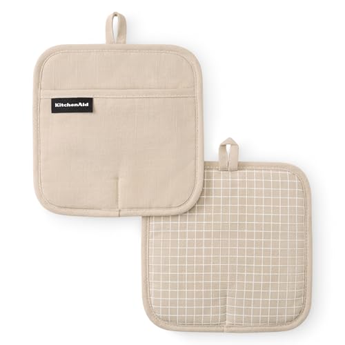 Gourmet Series Gridlines Pot Holders 2 (Milkshake Tan)