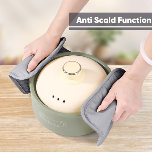 Silicone Oven Mitts Pot Holder Kitchen (Gray)