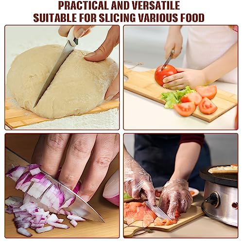 12 Packs Wooden Cutting Board Set with Handles Large Kitchen Serving Plain Chopping Board Bulk Gifts for Mom for Vegetables Meat Pizza Cheese Fruit Bread (17 x 6 Inch)
