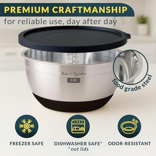 Stainless Steel Mixing Bowls with Lids Set