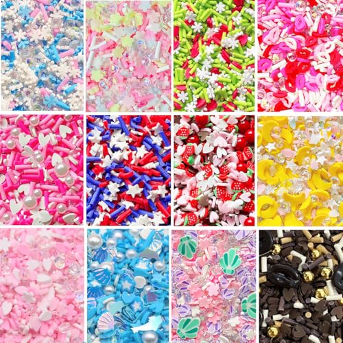 Fake Sprinkles Resin Sprinkles Fake Candy Sprinkles Clay Sprinkles Polymer Sprinkles Polymer Clay Slices for Nail Art DIY Crafts Cake Phone Case
