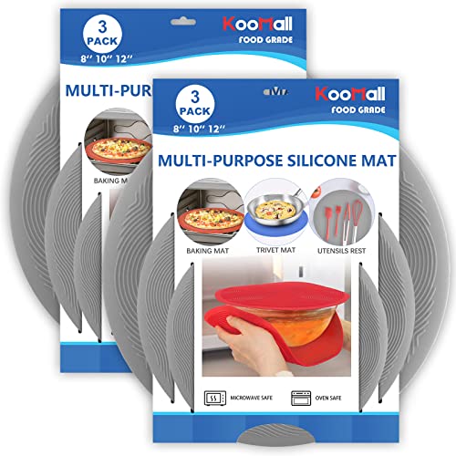 Pack 2 KooMall 12 10 8 Inch Multi (2pack 12+10+8 Gray)