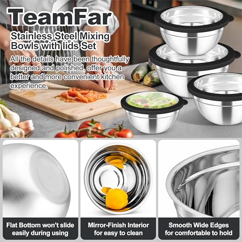 Mixing Bowls with Lids Set of 5 (Black)
