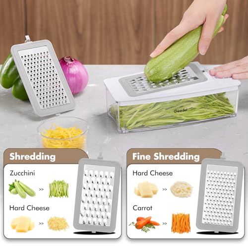 Vegetable Chopper with Container (White / 4 Blades)