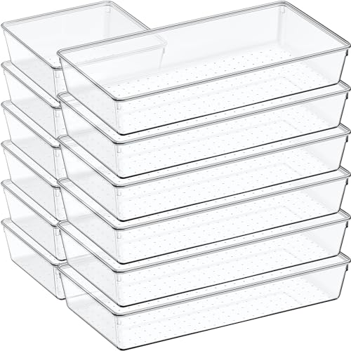 Clear Plastic Drawer Organizer Set