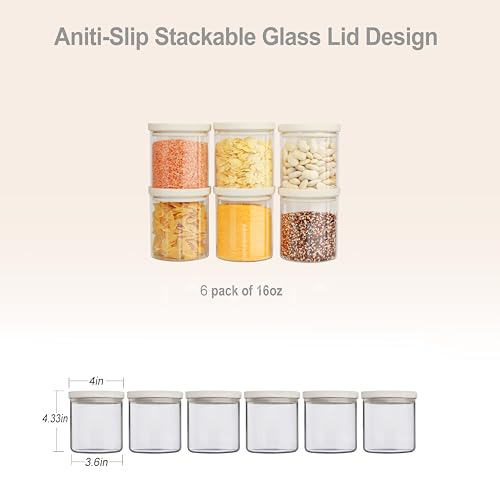 Glass Food Storage Jar with Glass Lid