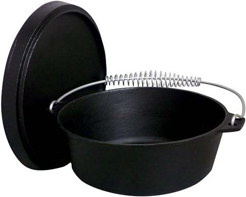 20 Quart Pre Seasoned Cast Iron Dutch Oven with Lid and Wire Bail Handle
