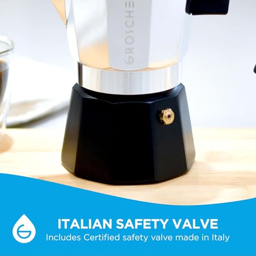 Milano Stovetop Espresso Maker Moka Pot 3 espresso Cup Tuxedo Black (3 espresso cups / Tuxedo, Black)