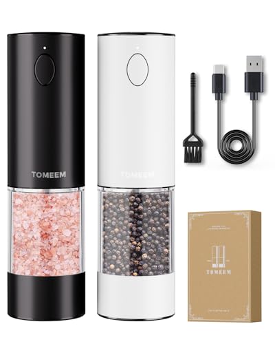 Upgraded Larger Capacity Electric Salt and Pepper Grinder Set Rechargeable with LED lights
