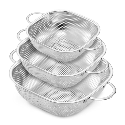 Square Stainless Steel Colander Set