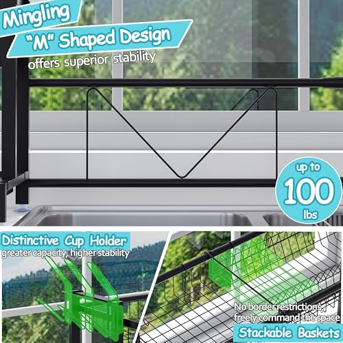 Over the Sink Dish Drying Drainer Rack (Black / 1-Tier Low Profile — Black)