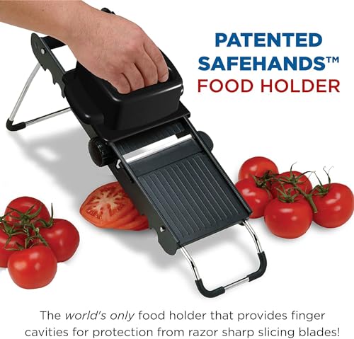ABS SafeHands Mandolin Slicer with Seven Interchangeable Blade Cartridges (Full Size)