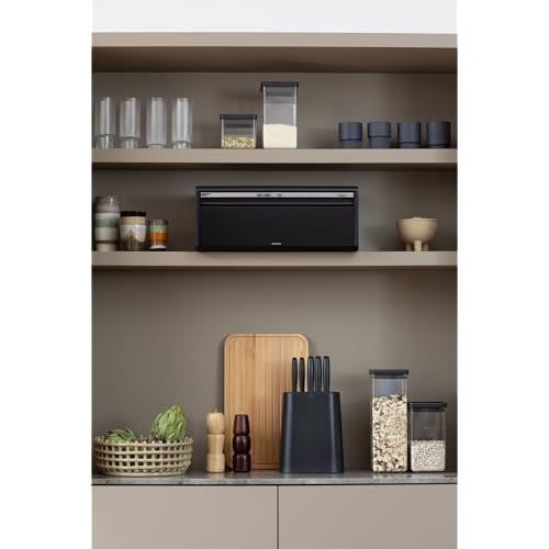 Rectangular Fall Front Bread Box (Matt Black)