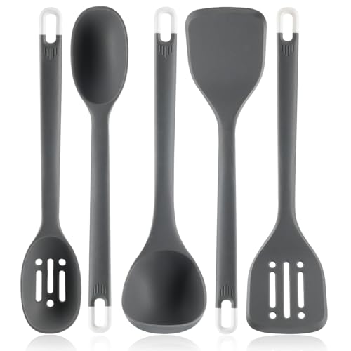 Silicone Kitchen Cooking Utensils Set (Dark Gray)