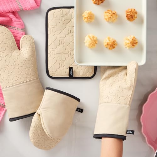 Spade Flower Soft Silicone Pot Holder 2 (Beige/Black)