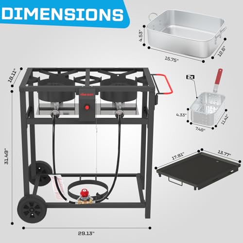 Outdoor Propane Deep Fryer & Grill Griddle Combo