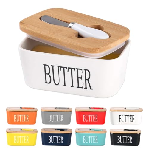 Large Butter Container Keeper Storage with Stainless Steel Butter Knife Spreader
