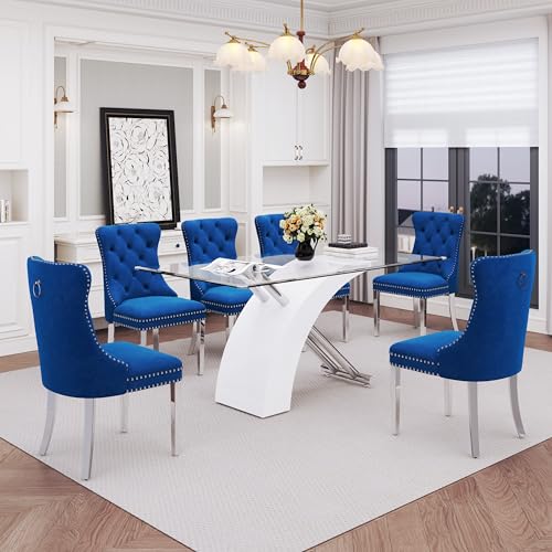 7 Piece Glass Dining Table Set