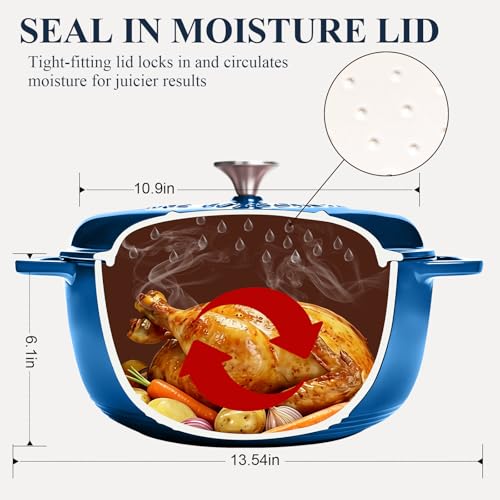 Enameled Cast Iron Dutch Oven (Blue)