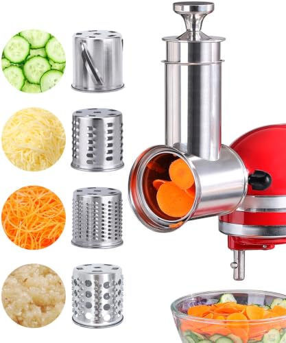 Stainless Steel Slicer Shredder Attachment for KitchenAid Stand Mixers