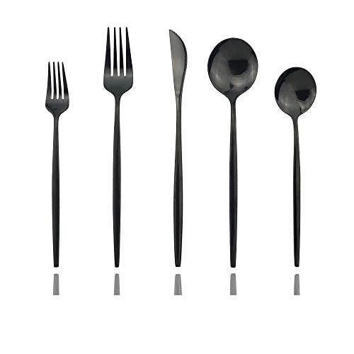 Shiny Black Silverware Set