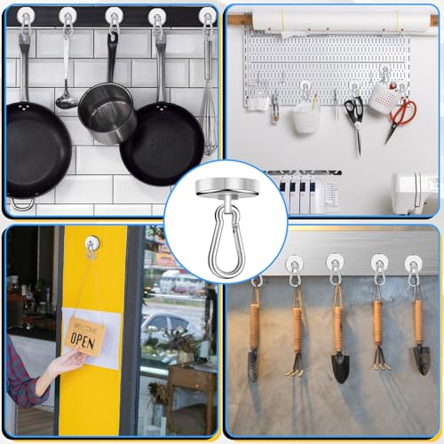 Heavy Duty Magnetic Hooks Strong Magnetic Hooks with Swivel Carabiner