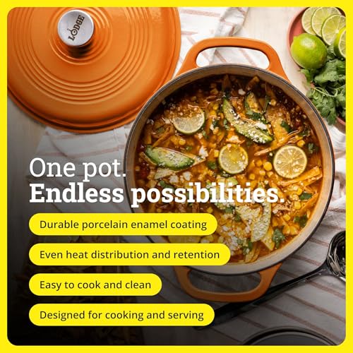 Essential Enamel Cast Iron Dutch Oven (Pumpkin)