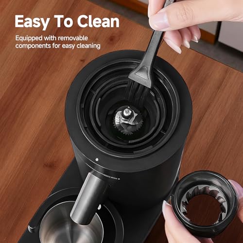 Cordless Burr Coffee Grinder with 60 Settings & Less Static Mess (Black)