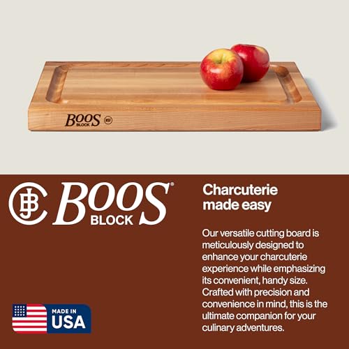Block BBQBD Reversible Maple Wood Edge Grain BBQ Cutting Board with Juice Groove