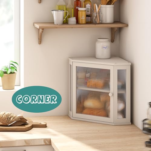 White Bread Box for Kitchen Counter (White / Medium)