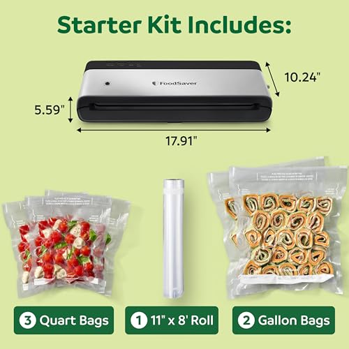 Compact Vacuum Sealer Machine with Sealer Bags and Roll for Airtight Food Storage and Sous Vide