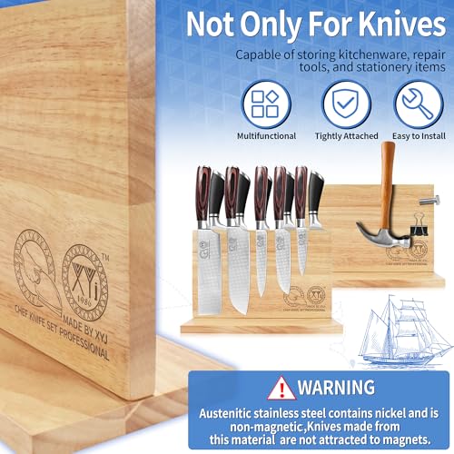 Magnetic Knife Block (light wood color / 11.8*7 inch without board)
